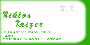 miklos kaizer business card